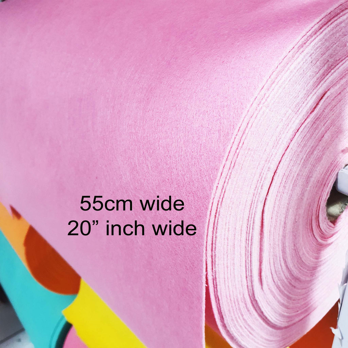 felt, fieltro, Unshrinkable,by the yard, narrow, 20 inch wide, pink, rose, rosado, rosa, por metro, no se encoge, sintetico, synthetic