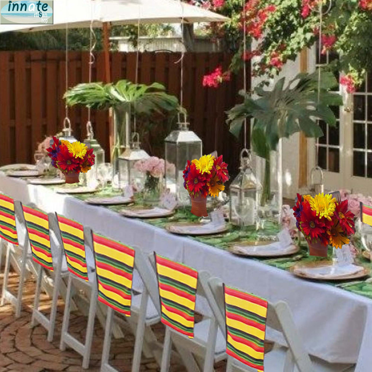 fiesta chair decor, Mexican chair slipcover, Mexican fabric slipcover, Mexico chair sash, Mexican chair sash, party chair decor, Mexican fiesta decor