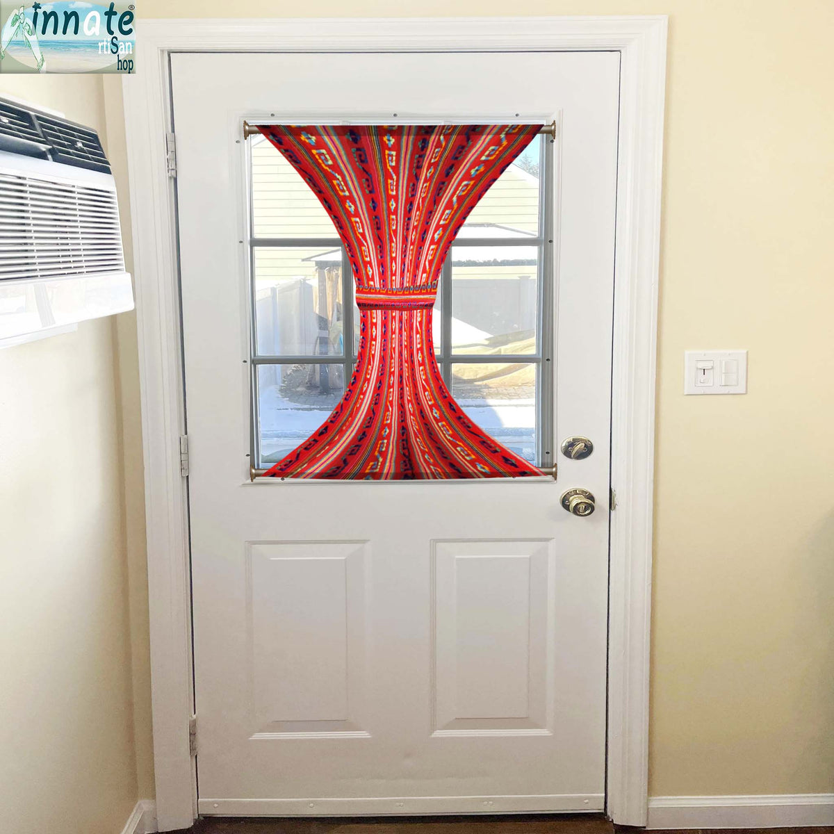 Mexican privacy French Door Curtain, door curtain panel - Innate Artisan Shop