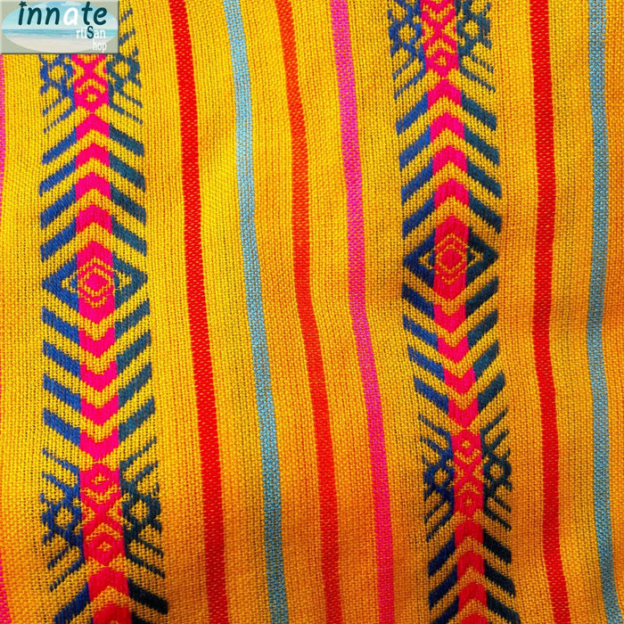 Mexican fabric,  by the yard,  woven cambaya,  yellow,  cempasuchil color,  marigold,  tela mexicana por metros