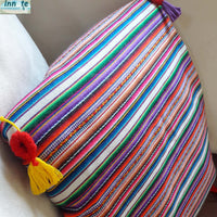 white, throw pillow, with insert, andean, south america, peruvian, cojines, peruanos, andinos, aguayo, rellenos, with tassels, decor