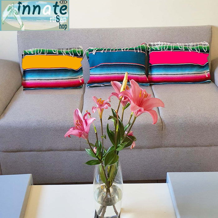 serape pillow, lumbar pillow, almohada de sarape, Mexican decor, Mexican pillow, housewarming gift, sarape, serape pillow, throw pillow