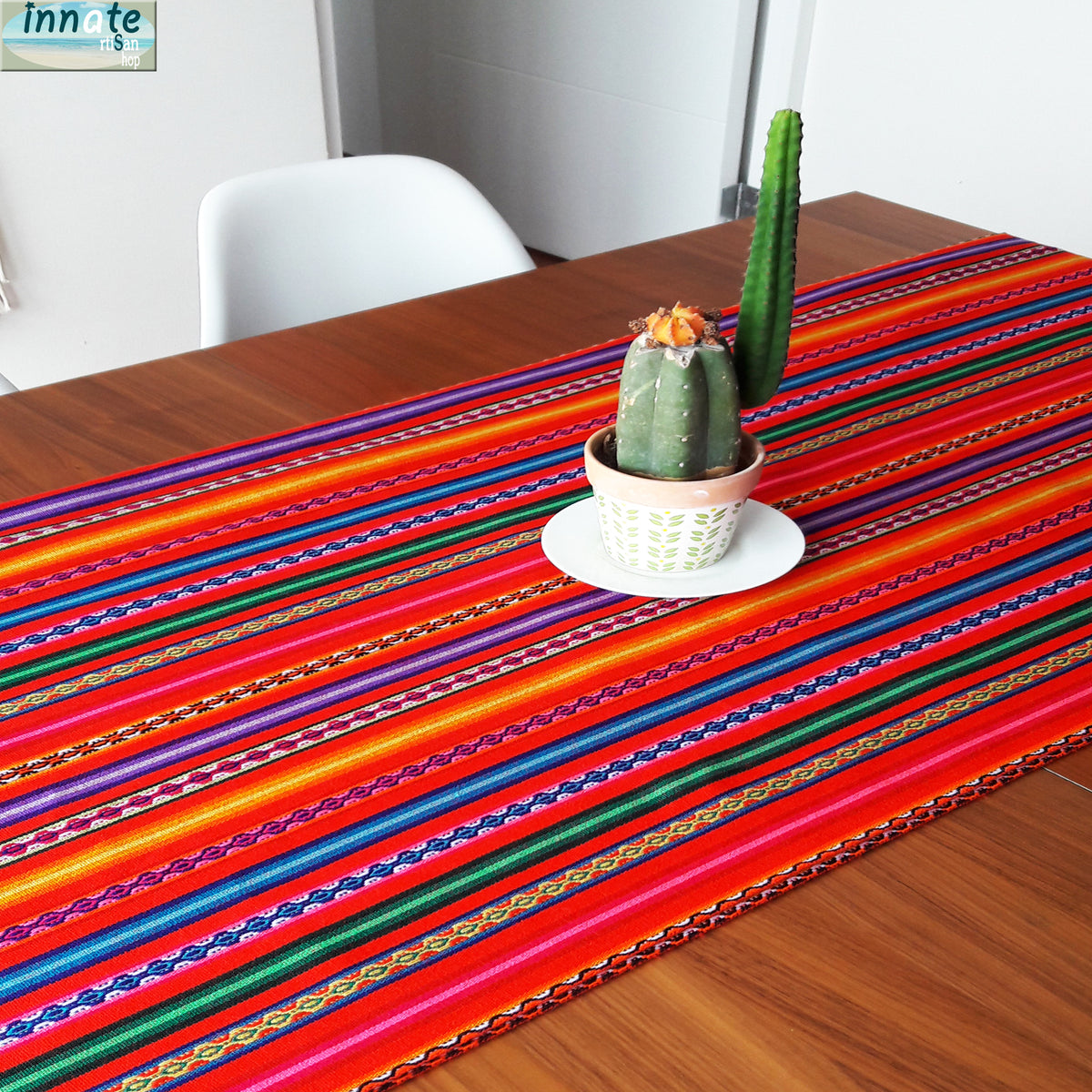 mandarin table runner, orange, Cusco, Peru, decor, Aguayo, South America, camino de mesa color red, rubi red table runner, rojo