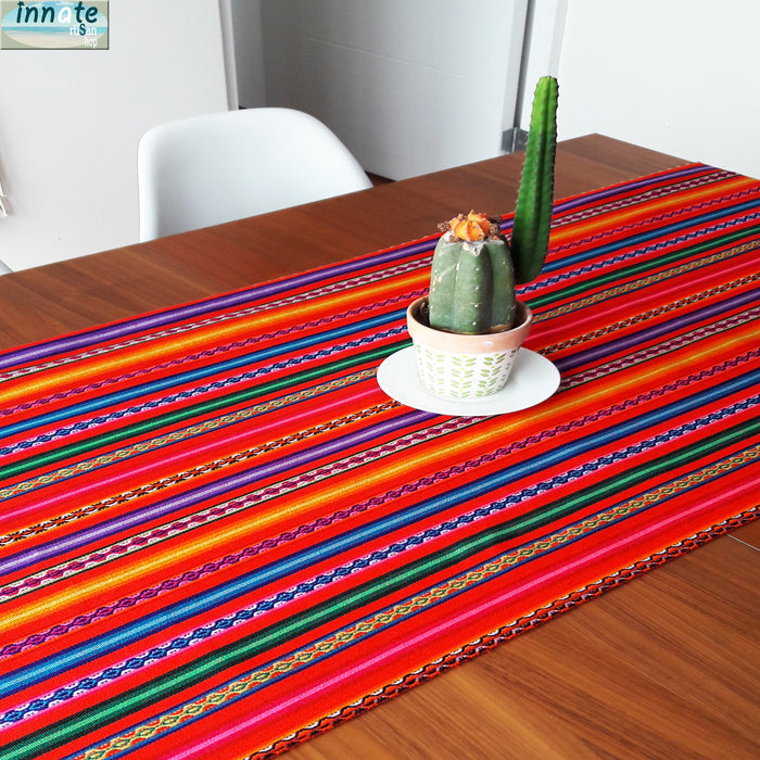 mandarin table runner, orange, Cusco, Peru, decor, Aguayo, South America, camino de mesa color red, rubi red table runner, rojo