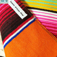 serape table runner, camino de mesa sarape, sarape, zarape, serape orange, sarape naranja, innate artisan shop