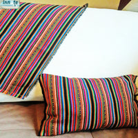 black striped, throw pillow, with insert, andean, south america, peruvian, cojines, peruanos, andinos, aguayo, rellenos, with tassels, decor