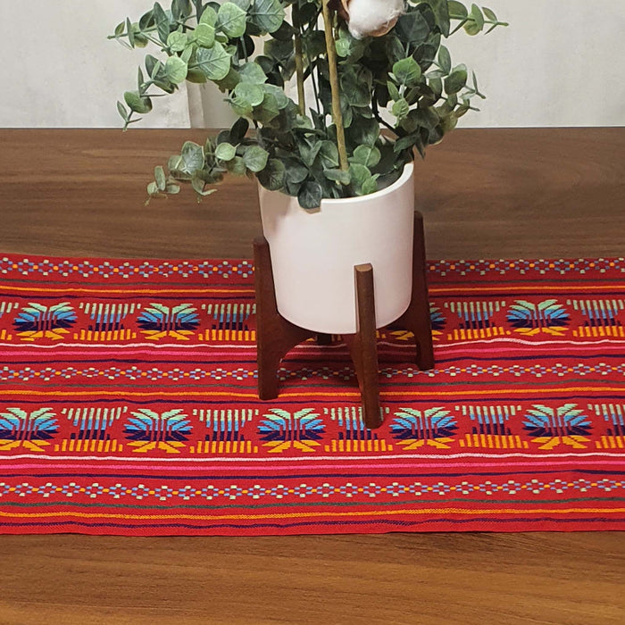 Mexican, Aztec, Mayan, table runner, tablecloth, custom, fiesta, red, rubi red, rojo, camino de mesa, Mexicano, a medida, cambaya, woven, fiesta