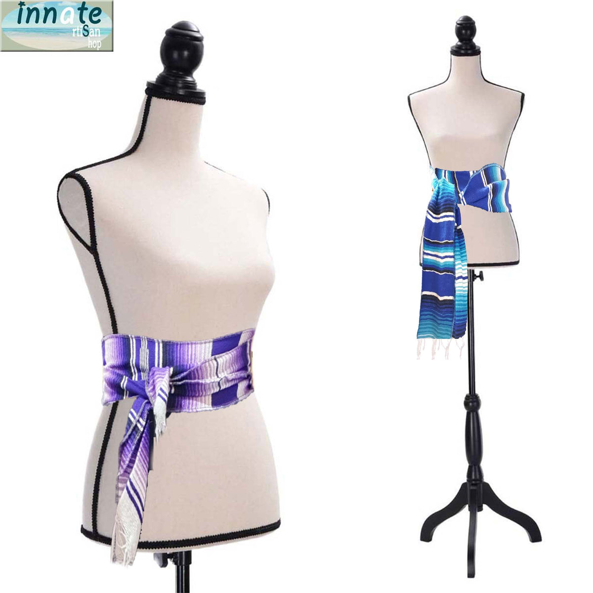 serape sash, sarape, purple sash, royal blue sash, beige sash, turquoise sash, Mexican sashes, Mexican serape belt