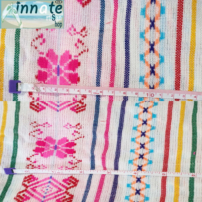 fiesta table runner, Mexican tablecloth, Mexican table runner, camino de mesa Mexicano, blanco, Aztec, linen, artisan, white table runner