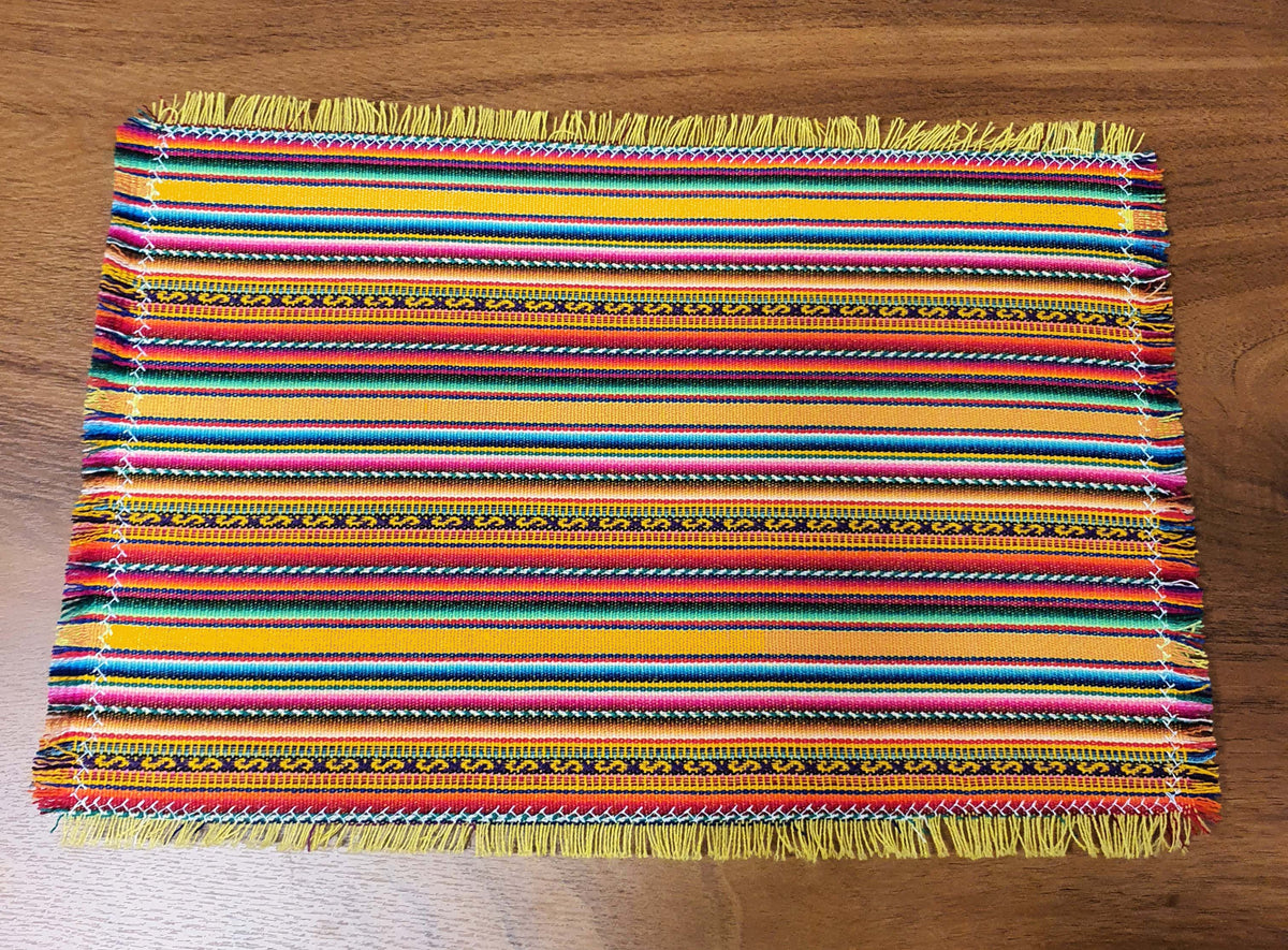 placemats, marigold, yellow, mango, inca, peruvian, artisan, non-skid