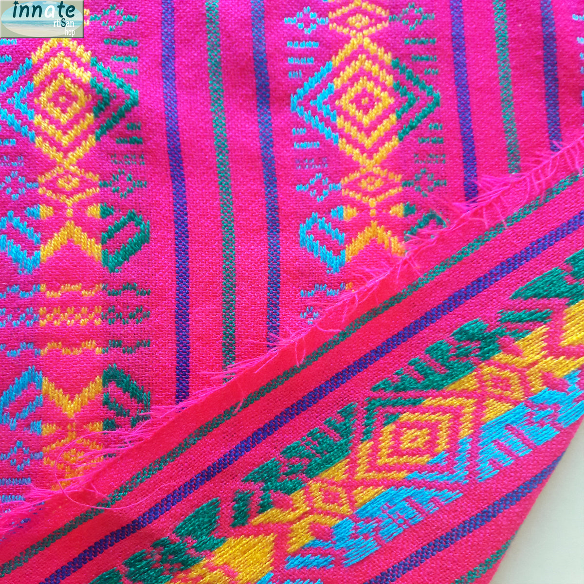 Mexican 9ft table runners, woven, ethnic, artisan, red, fuchsia, mango, yellow, purple, morado