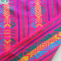Mexican 9ft table runners, woven, ethnic, artisan, red, fuchsia, mango, yellow, purple, morado