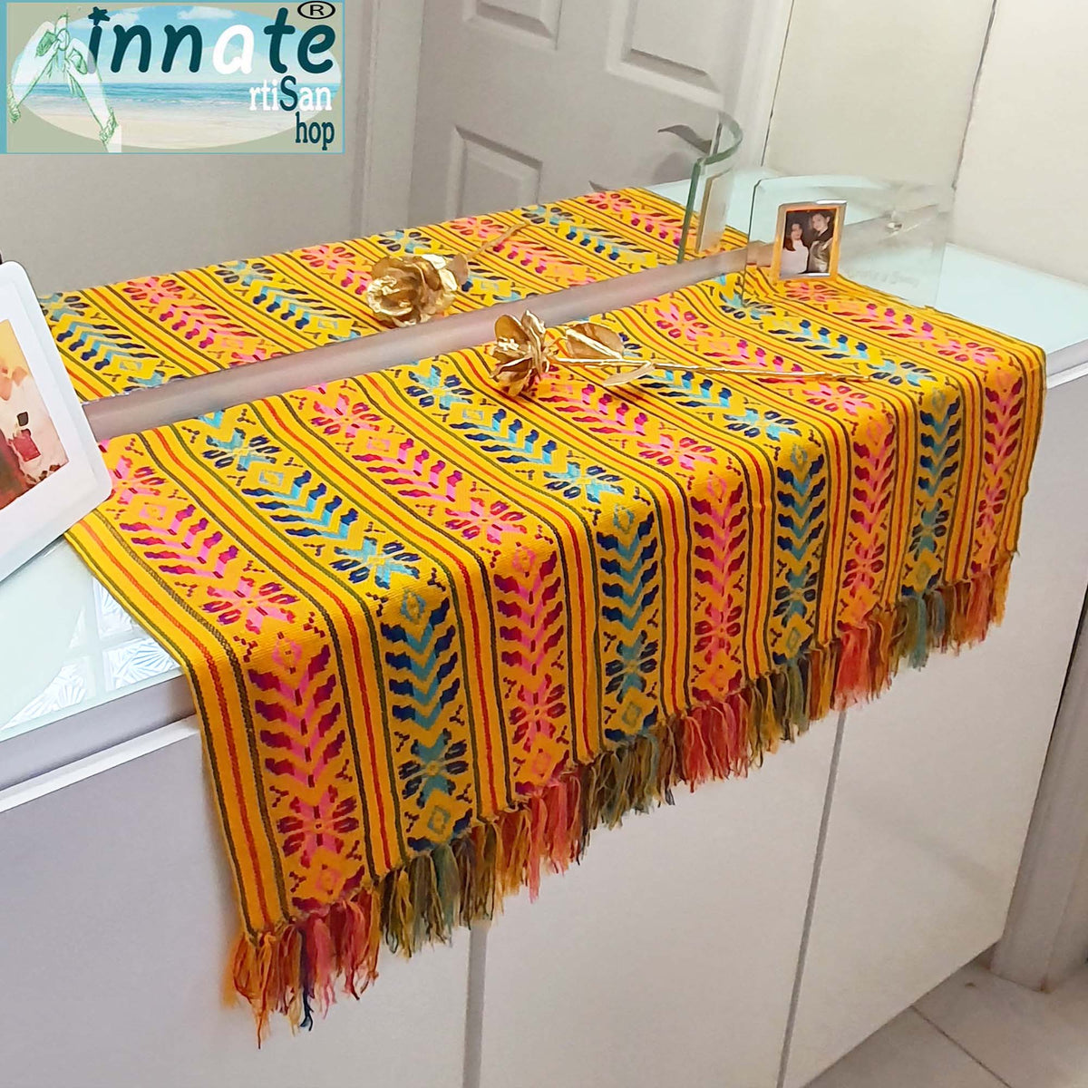 ofrenda table runner, ofrenda tablecloth, mantel para altar, dia de muertos, altar difunto, day of dead table runner, cempasuchil, Mexican table runner