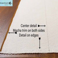 non skid table runner, white, ivory, off white, unique, recycled, handmade, not china