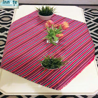 andean tablecloth, red tablecloth, striped tablecloth, small tablecloth, Cusco table runner, aguayo tablecloth, fuchsia