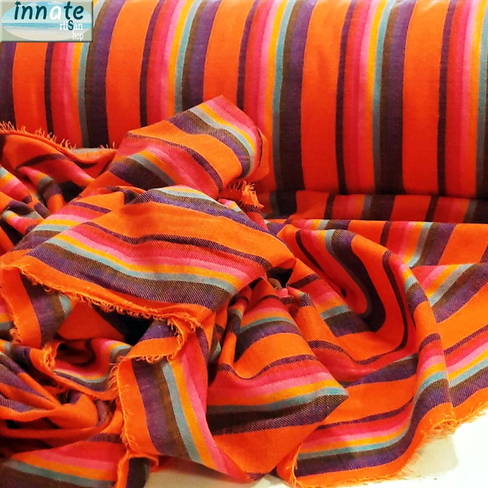 cambaya, telas mexicanas, naranja, Mexican fabrics, by the yard, burnt orange, rainbow, arco iris, naranja quemado