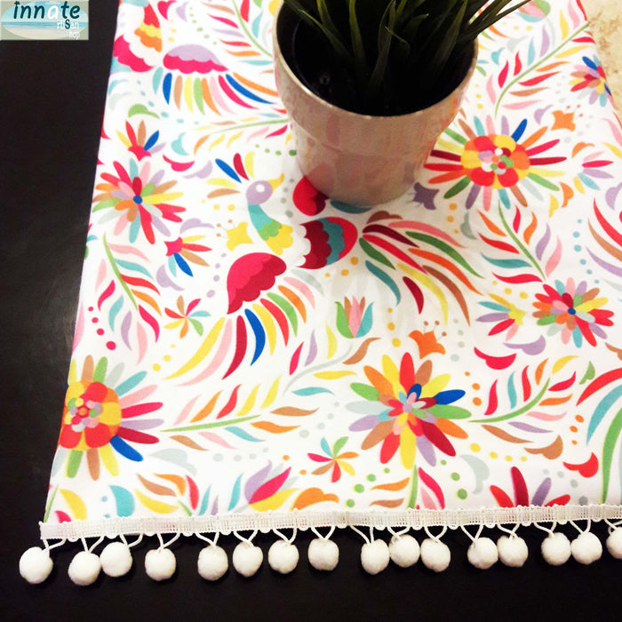 Otomi, alebrije, Mexican table runner,  colorful,  imaginary animals,  tenango, mantel mexicano