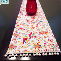 Otomi, alebrije, Mexican table runner,  colorful,  imaginary animals,  tenango, mantel mexicano