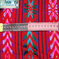 Mexican fabric, cambaya fabric, red Aztec, red Mexican fabric, cinco de mayo, reboseo fabric, tela roja, Mexicana, mantel, rebozo, loom made, hecha en telar