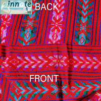Mexican fabric, cambaya fabric, red Aztec, red Mexican fabric, cinco de mayo, reboseo fabric, tela roja, Mexicana, mantel, rebozo, loom made, hecha en telar