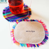 Coasters 6 sets,Mexican fiesta coaster,Mexican party coaster,ethnic coaster,fabric coaster,native print coaster,cambaya,cambaya napkins