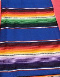 blue serape, table runner, Mexican table runner, royal blue serape, sarape azul rey