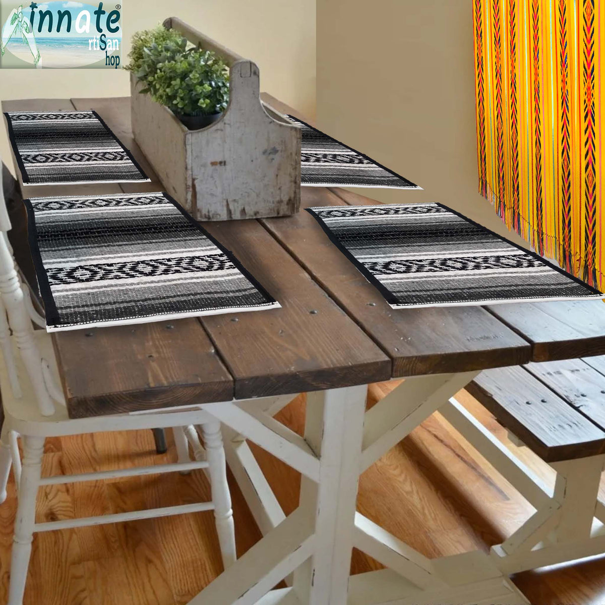 rustic, placemats, placements, blanket, Mexican, loom made, rustic placemats, manteles individuales rusticos, farmhouse placemats, blanket placemats, artisan