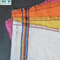 Rustic placemat, Mexican jerga, cloth placemats, motorhome,beach,picnic,ethnic,native,yellow,blue,orange,green,white,artisan ,  vivid color placemat