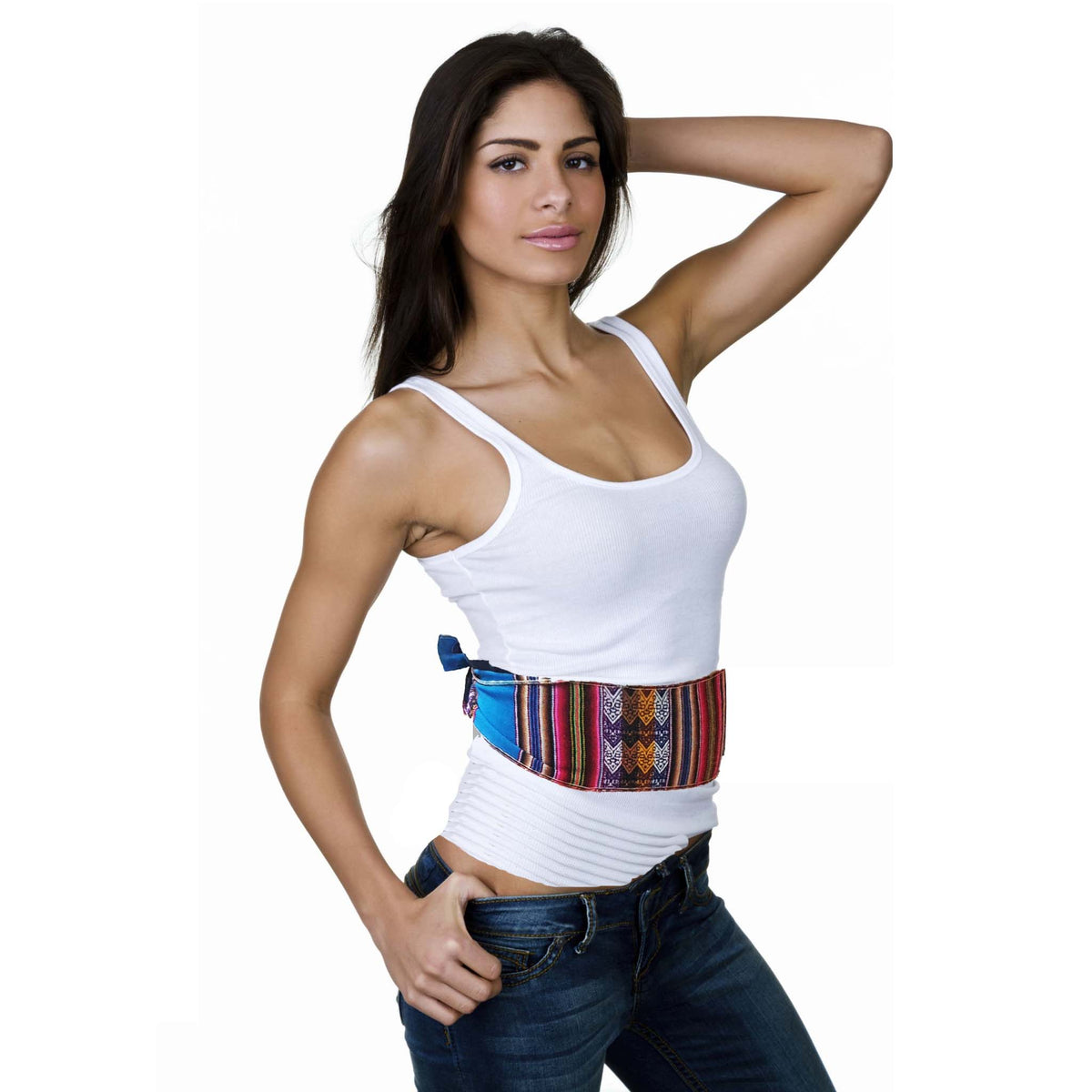 sash, belt, andean, South America, tie, aguayo, cusco, Cuzco, Peruvian, accent, belt, waistband, ivory, turquoise, rubi red, fuchsia