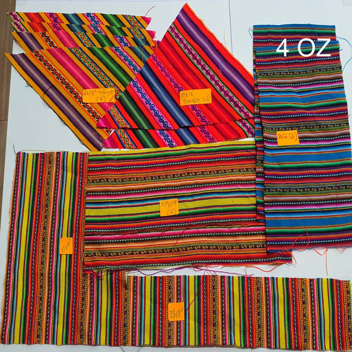 Remnants Andean fabric, by weight, Aguayo fabric, cuts