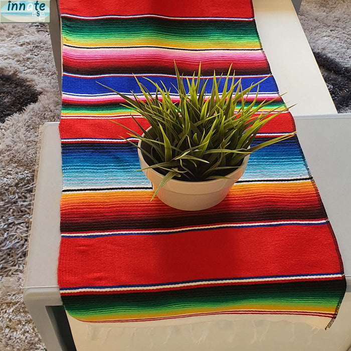 serape, table runner, red, caminos de mesa, rojo