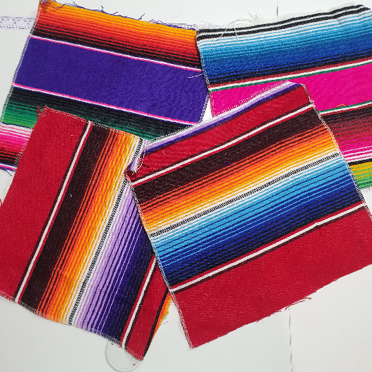 sarape, zarape, serape, quarters, cuts, squares, 12x12, small serape, fabric, serape fabric, Mexican serape