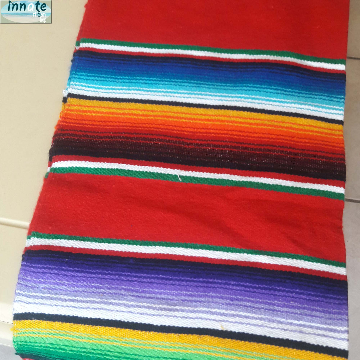 camino de mesa Mexicano  artisan  cinco de mayo caminos de mesa  cinco de mayo table runner  red serape  red serape table runner