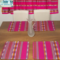 placemats, andean, fuchsia, hot pink, magenta, non-skid, peruvian, South America, Inca pattern, manteles individuales, peruanos, Andinos, Cuzco, fucsia, rosa, regalo bienvenida