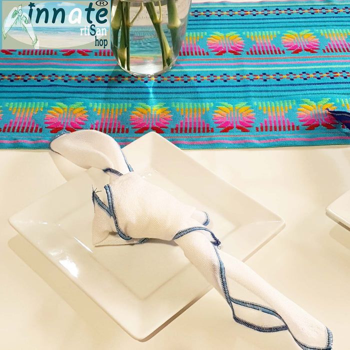 Mexican, table runner, turquoise, Aztec, cinco de mayo, fiesta, woven, artisan, camino de mesa Mexicano, turquesa, bordado, 5 de mayo