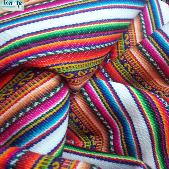 peruvian, andean, south america, fabric, by the yard, telas andinas, por metro, blanca, white, striped, Peru fabric,