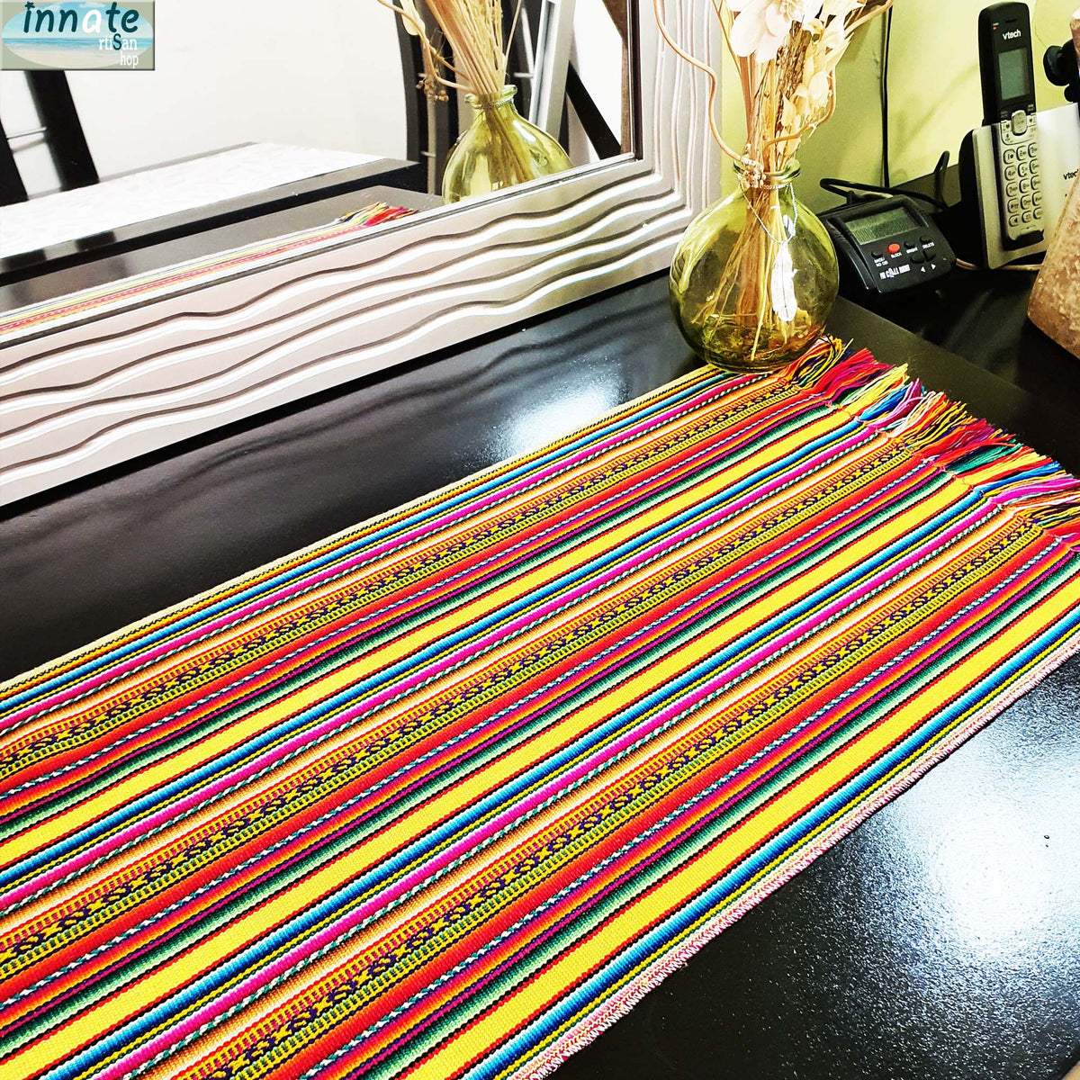 ANDEAN table runner, caminos de mesa andinos, South America, Sud America, Peruvian, Peruanos, Cusco, Cuzco, yellow, amarillos, aguayo
