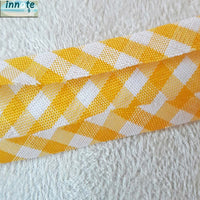 gingham red bias, gingham brown bias, single fold, binding tape, gingham  brown bias, gingham pink bias,