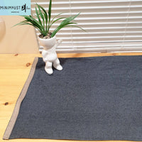 denim table runner, unique, exclusive, blue, with faux suede, minimalistave, credenza table runner, entryway, office