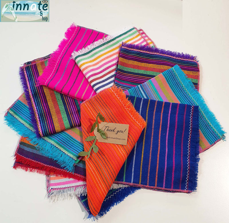 Mexican napkins, cloth, cambaya napkins, Mexican fiesta, 5 de mayo, vivid color napkins