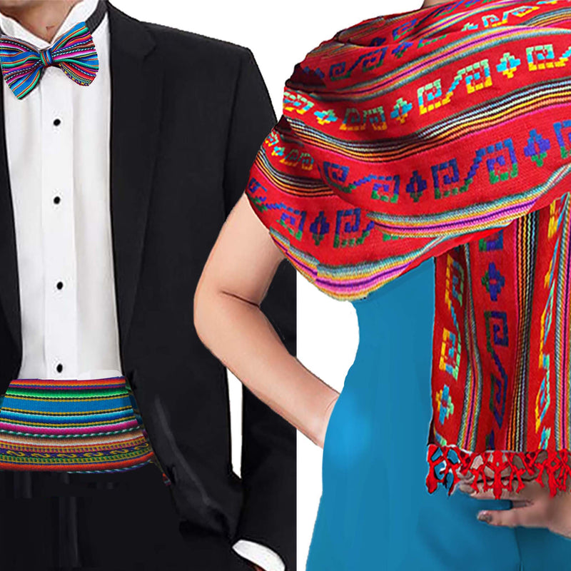 artisan apparel, andean, Mexican, reboseos, cummerbund, shawls, belts