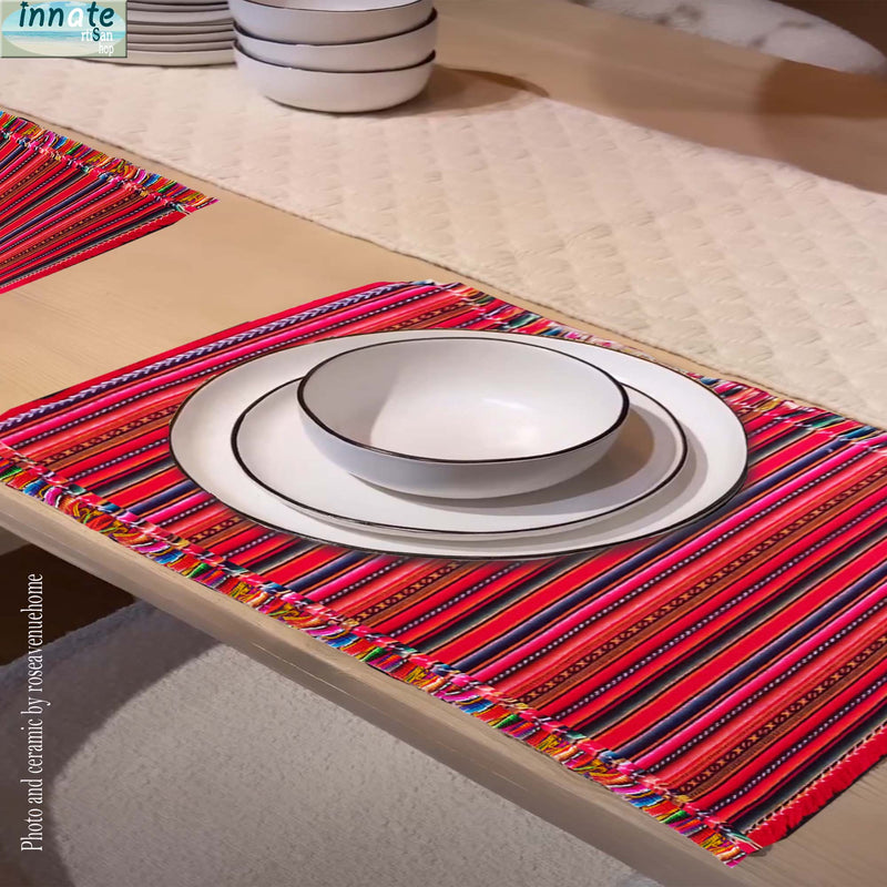 andean placemats, Mexican placemats, aguayo placemats, manteles individuales, Mexicano, Andinos, aguayo, cambaya