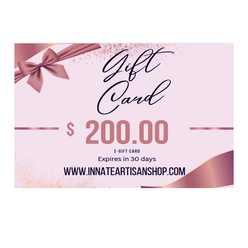 Innate Artisan Shop Gift card $25-$200