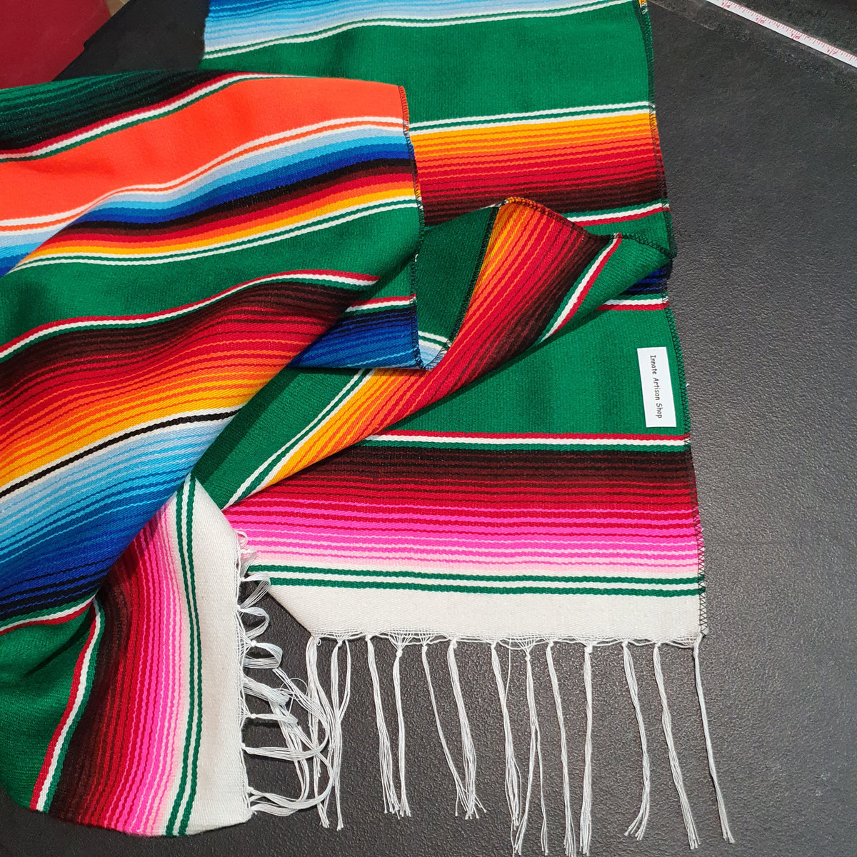 serape, table runner, green, hunter green, sarape, zarape, camino de mesa, verde, verde oscuro