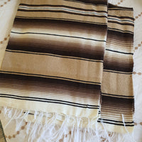 Serape brown/Ochre blanket, throw blanket, Queen size