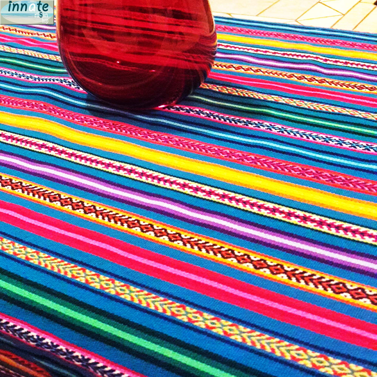 Mantel andino, mantel Peruano, Peruvian table runner, tablecloth, aguayo, blue turquoise