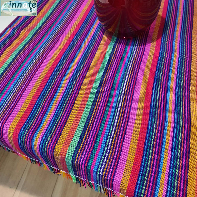 purple table runner, mexican fiesta, cinco de mayo , 5 de mayo, Mexican table runner, camino de mesa Mexicano, morado, rayado, 5 de mayo