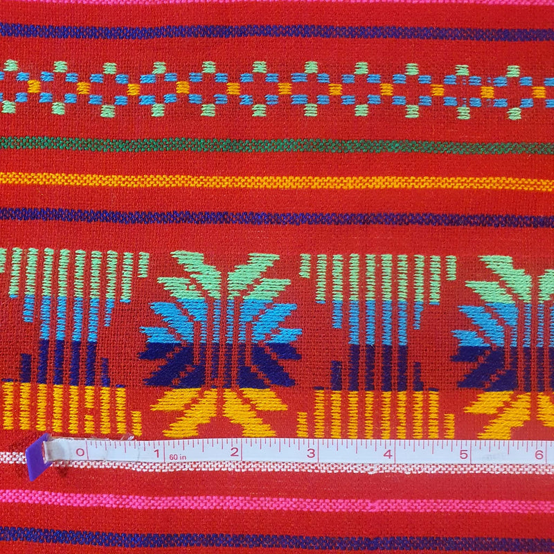 Mexican fabric, by yard, red, embroidered, Mayan, Aztec, tela mexicana, por metro, roja, bordada, reboseo fabric, table runner fabric