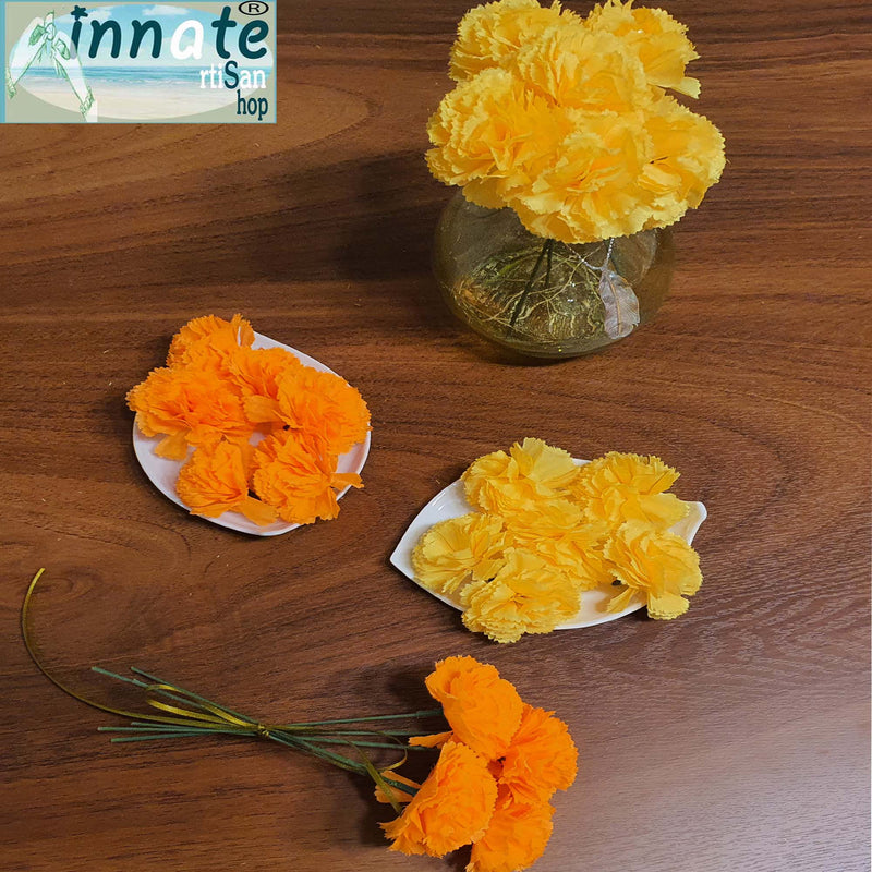 cempasuchil, mini flowers, orange, flores de seda, silk flowers, mini, for altar, dia de muertos