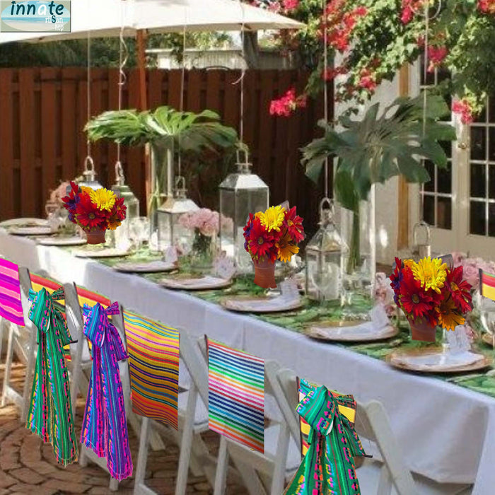 fiesta chair decor, Mexican chair slipcover, Mexican fabric slipcover, Mexico chair sash, Mexican chair sash, party chair decor, Mexican fiesta decor